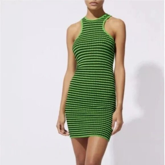 Solid & Striped Sia Green Black Mini Dress Womens Size XS - Picture 1 of 6